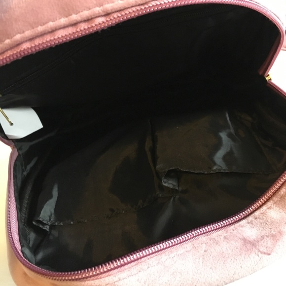 Pastel Velvet Pink Backpack Storage Tote Bag - Picture 7 of 8